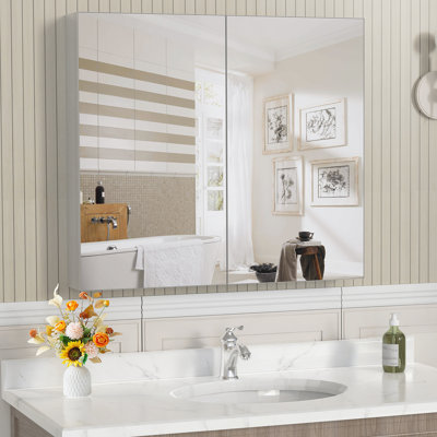 Bathroom Cabinet, Wall Mounted Cabinet With Adjustable Storage Shelves