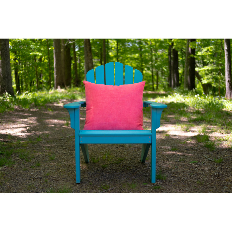 22" Bright Pink Polyester Indoor/Outdoor Square Throw Pillow