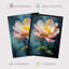 Wall Art Print Peony Pleasure Oil Painting Blue Single Flower Spring Bloom Floral Poster