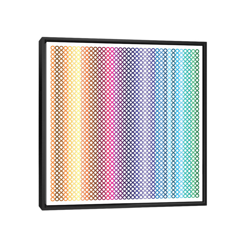 Albree Modern Pride Pattern II, impression sur toile, H 18 po x l 18 po x P 1,5 po, Toile avec cadre noir, Non mat
