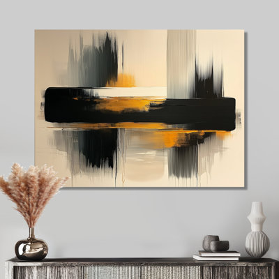 Minimalisme noir et jaune sans limites - reproduction d'art moderne en métal, décoration murale en métal minimalisme
