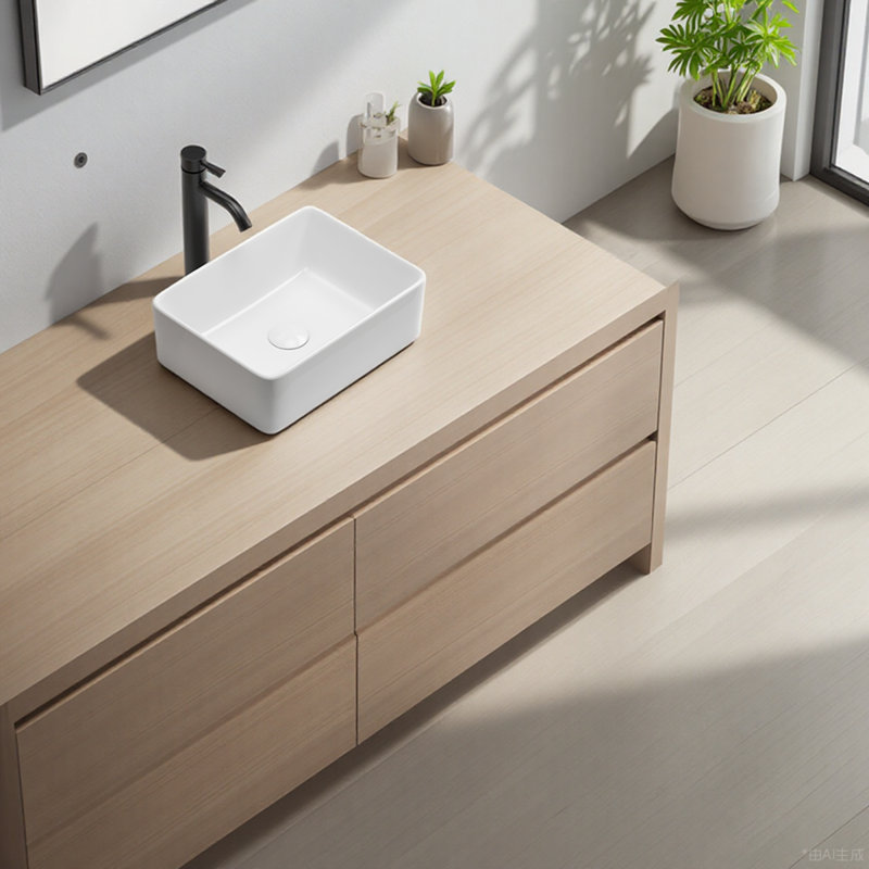  Vessel Sink Rectangle 19”x15“ Bathroom Ceramic  Sink,rectangular Modern Above Counter Bathroom Sinks Vanity Sink Art Basin