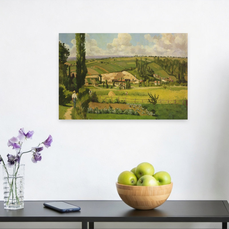 Paysage Aux Patis, Pointoise, 1868 impressionniste abstrait paysage contemporain impression d'art mural, H 12 po x l 18 po