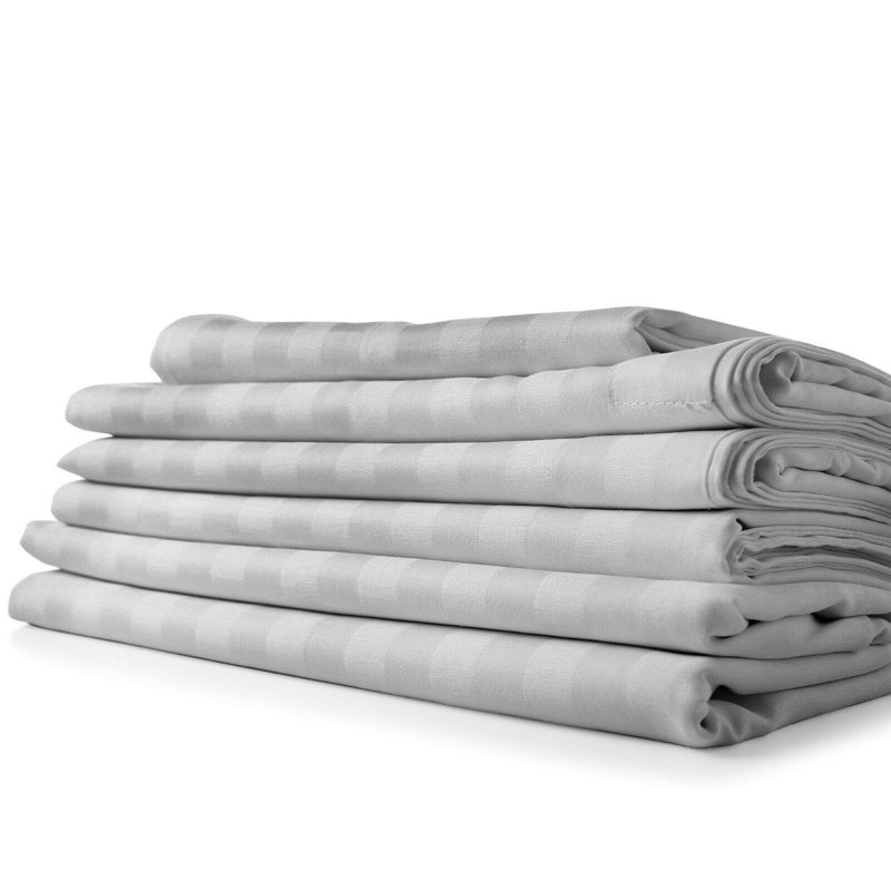 Ensemble de draps en microfibre Tanju, Argent, Ensemble literie pour lit simple