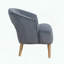 Fauteuil d'appoint Barrel Velvet, ressorts ensachés et pieds en noyer clair-2132875659