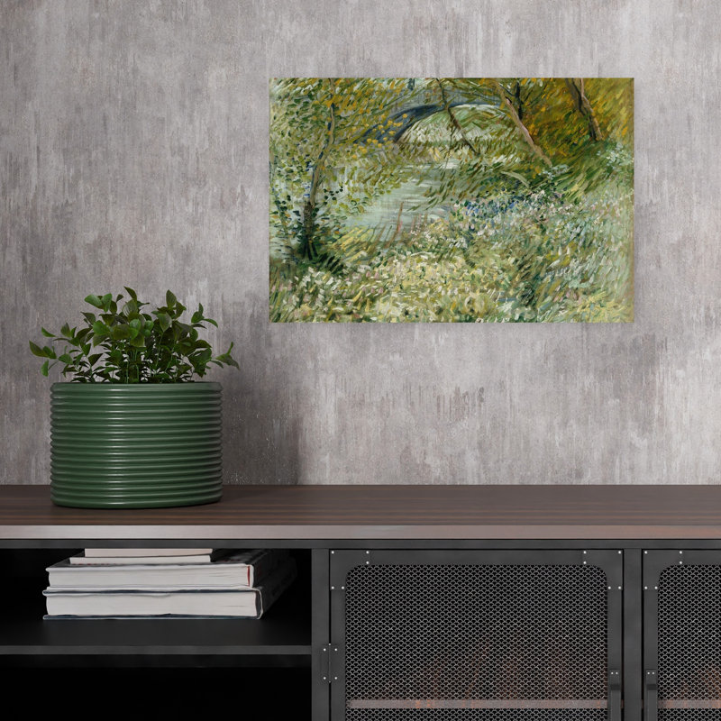 River Bank In Springtime, 1887 Abstract Contemporary Nature Spring Wall Art Print, 30.48cm H x 45.72cm W