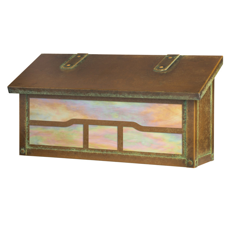 Boîte aux lettres murale Winterbourne Down Cloud, Vert nouveau, Or irisé