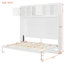 Grand lit escamotable peu encombrant, bois blanc avec rangement et design moderne