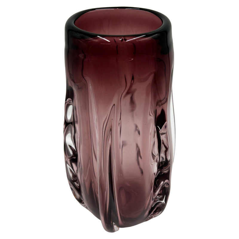 Vase en verre 10 "fait à la main en mauve