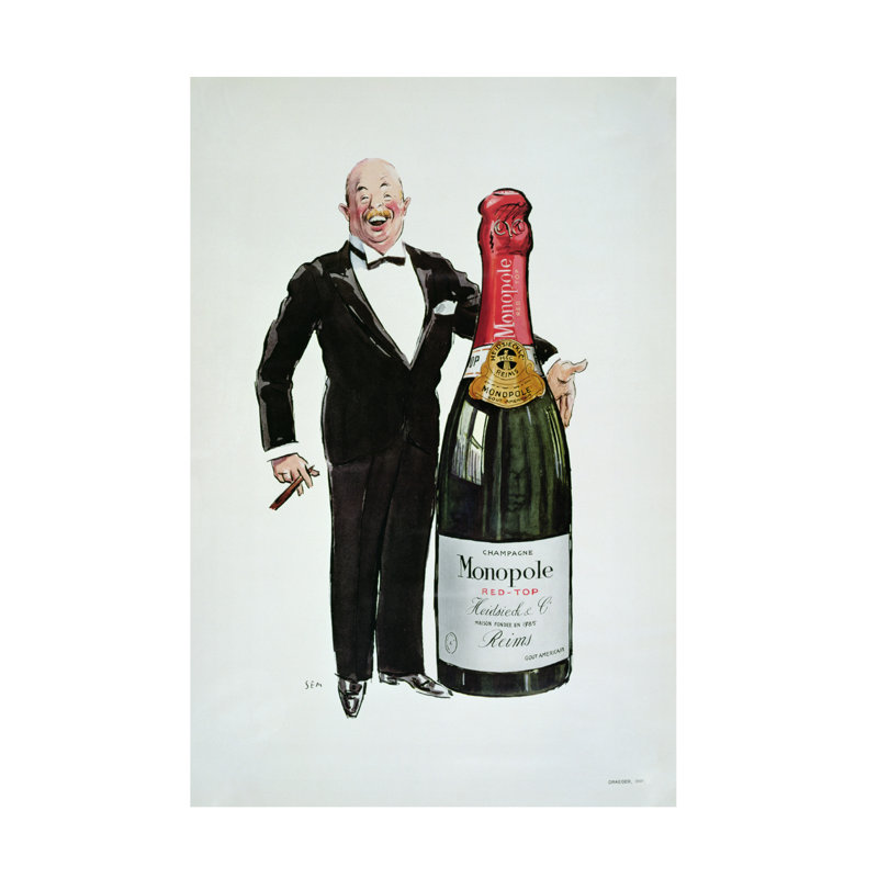 Art sur toile Sem Heidsieck Champagne, C.1910, H 24 po x l 16 po