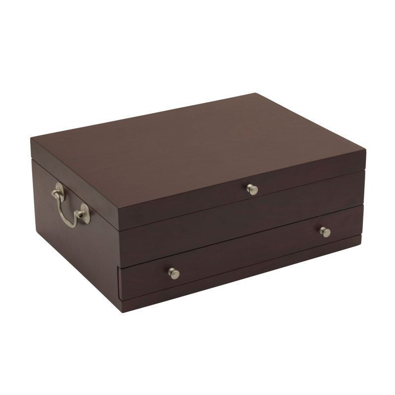 Wallace Dark Walnut 15 Inch Flatware Storage Chest