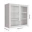 Armoire de rangement murale de style rétro avec portes en verre brumeux et 2 tablettes réglables