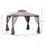 Moustiquaire 9,6 x 9,6 pi en acier, moustiquaire pour jardin avec double toit (taupe)-123219083