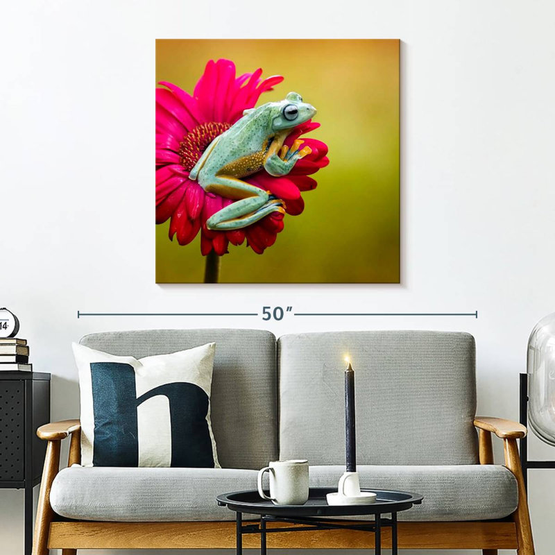 Crowle Tree Frog On Flower, 30" H x 30" W