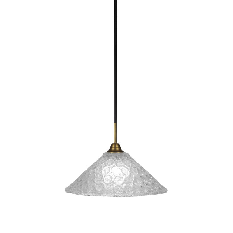 Luminaire suspendu Ayrshire, H 9,75 po x l 12 po x P 12 po, Noir mat / laiton