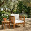 Chaises longues confort pour patio, coussin en bois d'acacia, style moderne pour patio