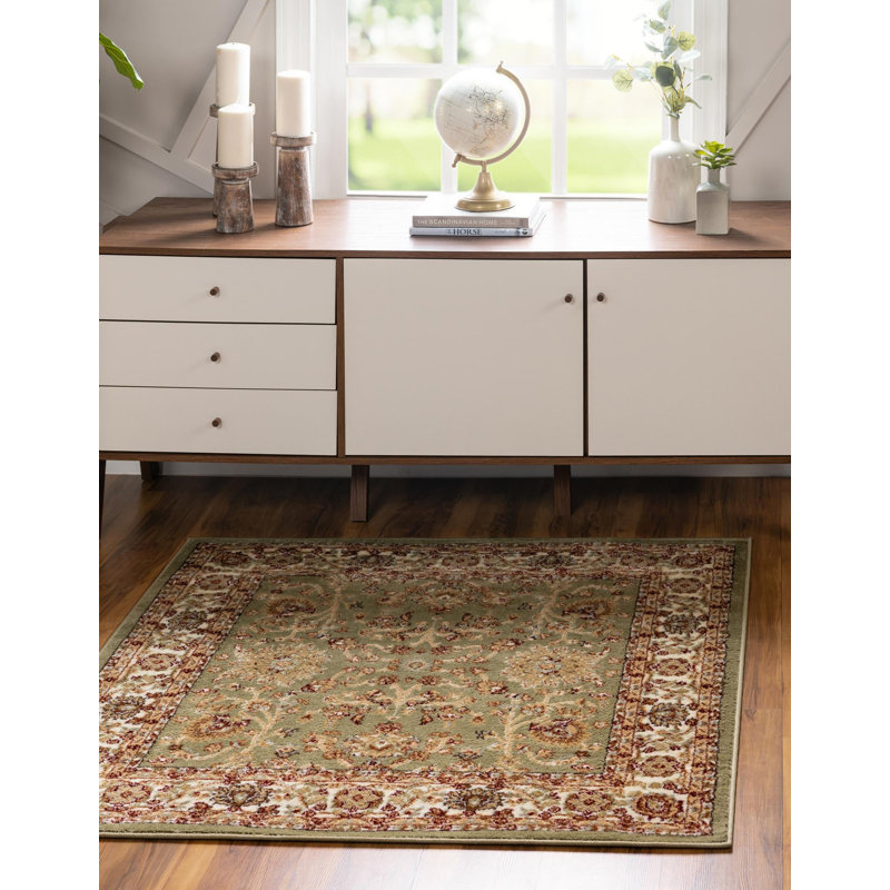 Tapis oriental vert clair Niles, Carré 4 pi 1 po