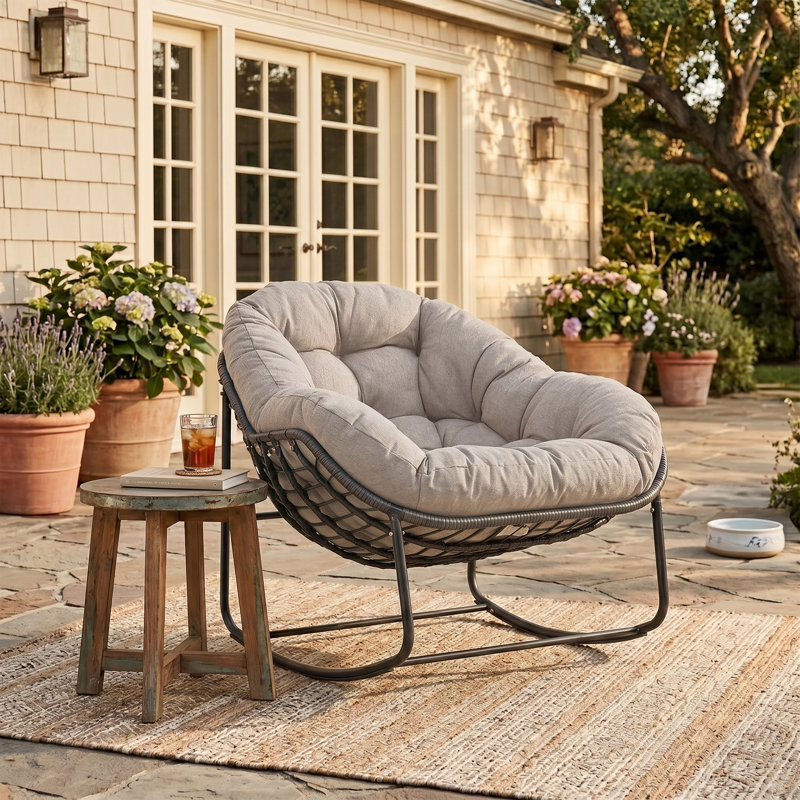 Chaise d'extérieur Cadynce, Gris chaleureux, Noir, noir, noir, noir