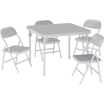 Ensemble de table pliante avec chaises, ensemble de 5 pièces, table pliable portative avec 2 chaises rembourrées en polyuréthane, ensemble de salle à manger léger pour l'extérieur, le camping, les fêtes et les véhicules récréatifs