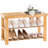 Upholstered Bamboo Bench with Shoe Storage