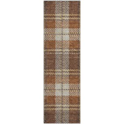 Premium Machine Washable Prisco Chocolate Rug