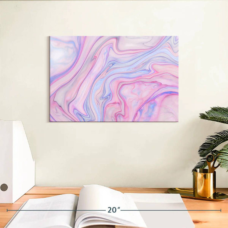 Avery Abstract Pink Marble, 8" H x 12" W
