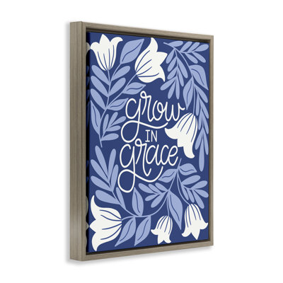 Grow in Grace Florals Framed Floater Canvas Wall Art by Taylor Shannon Designs