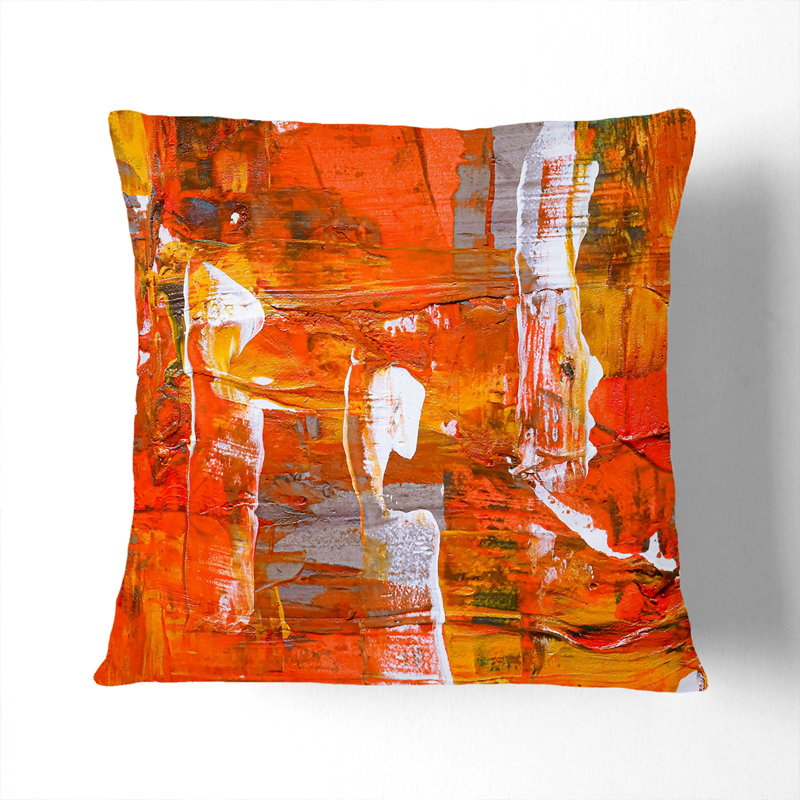 Abstract Square Throw Cushion, White, 40 x 40 cm