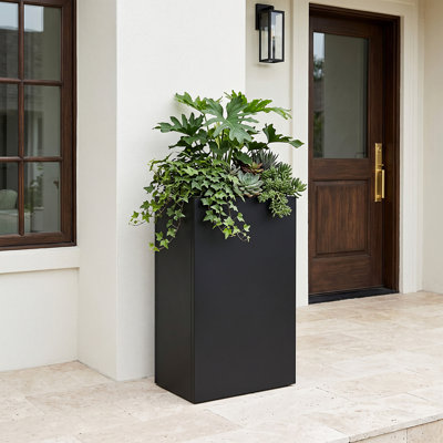 Jardinières rectangulaires en métal pour plantes d'extérieur
