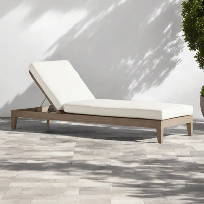 Teak outdoor recliner chair