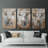 Bovine Study Series XLVII -Set Of 3 Gallery Wrapped Canvas -Ready to Hang-107311337