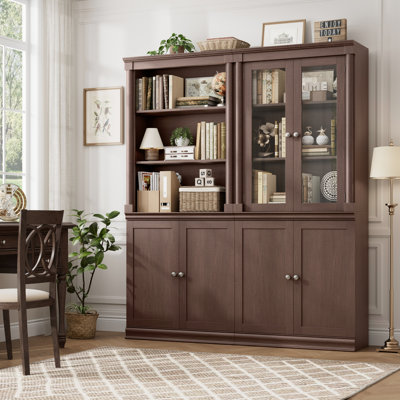 71.2" H Classical Revival Bookcase with Glass Door