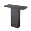 Table basse 35,5 pouces carrée avec base à piédestal, faux béton moderne en noir élégant