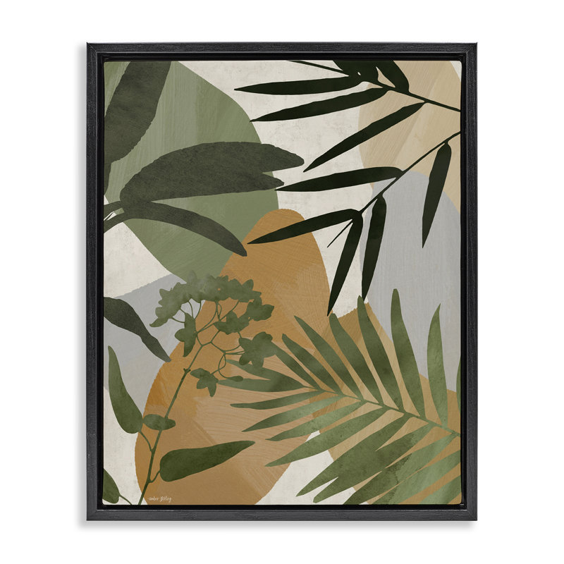 Cadre flottant Rustic Earth Tone Botanicals, design par Amber Sterling, H 31 po x l 25 po, Cadre flottant noir de jais