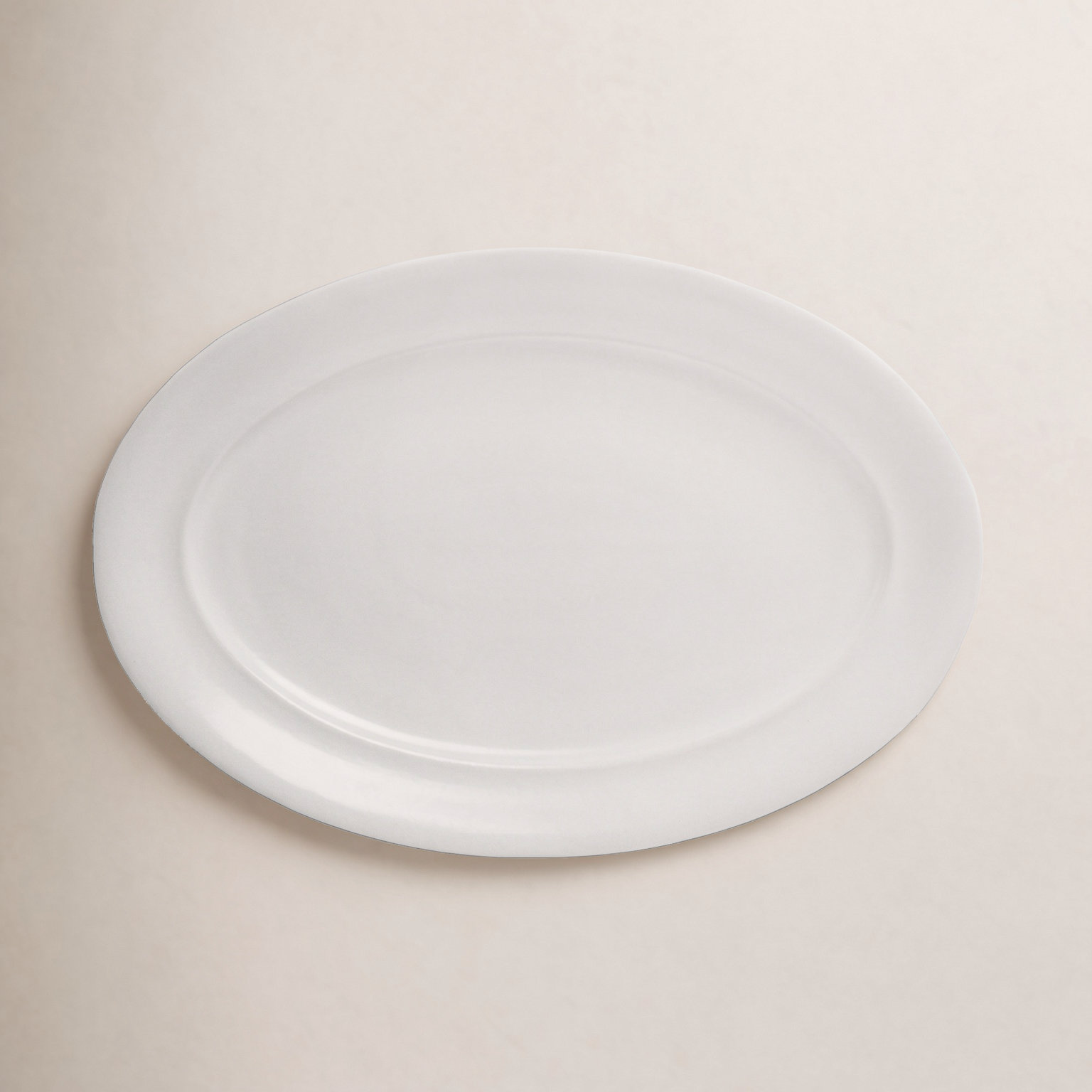 over&back Rimmed Platter, White