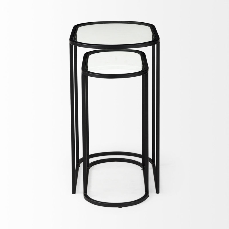 Eboni Glass Top End Table