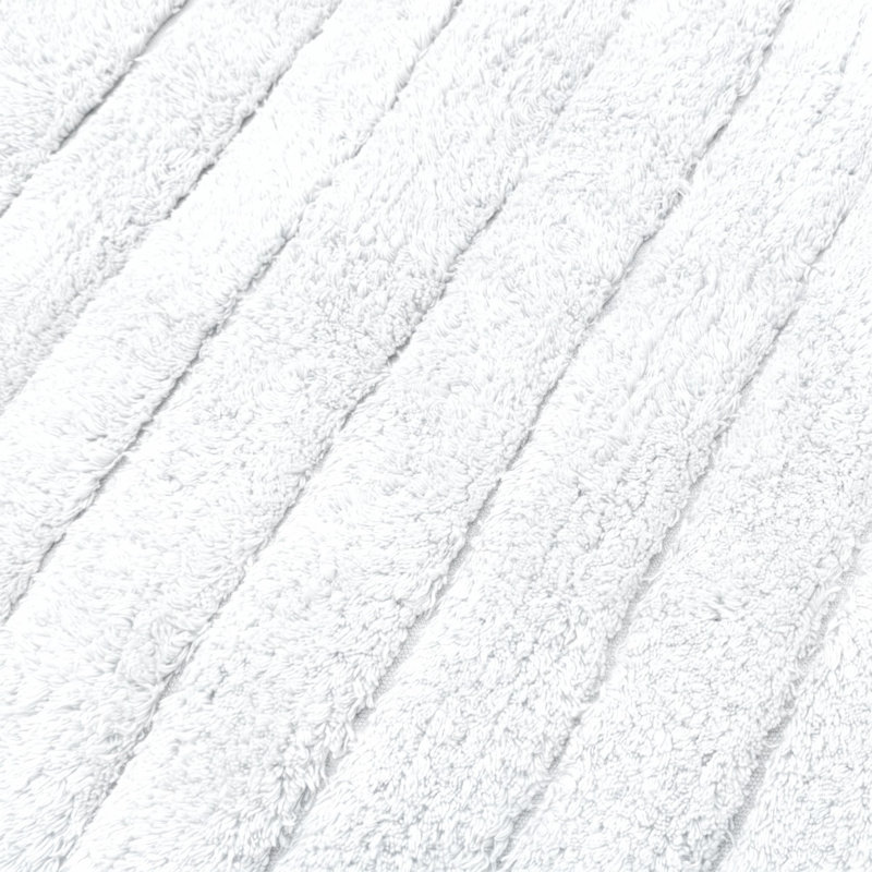Linear Ribbed Two Piece Bath Mat Set, White