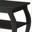Table basse noire à 2 tablettes avec pieds en cabriole - beaucoup de rangement et un élégant décor de salon