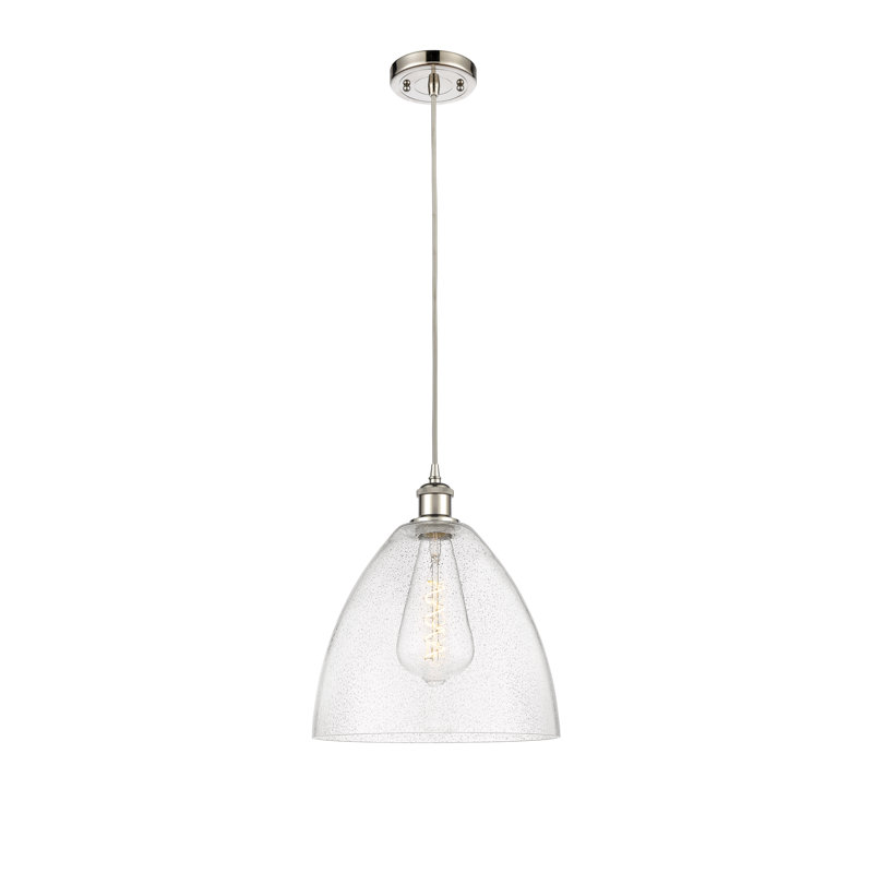 Haide 1 - Light Single Pendant, 14.75" H x 12" W x 12" D, No Bulb Included, Polished Nickel