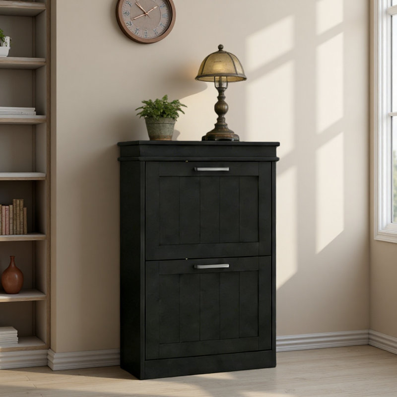 Rangement de couloir, armoire à chaussures, Noir