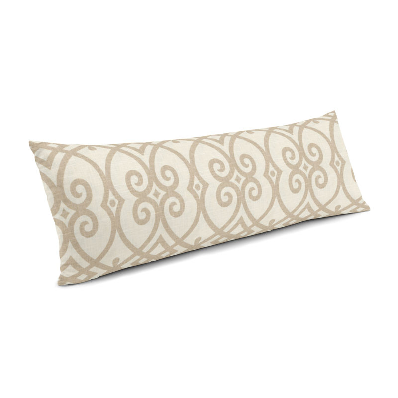 ScrollingAlong Scrolling Le long de la housse de coussin rectangulaire avec insert, Rose à volutes, 12 po x 24 po