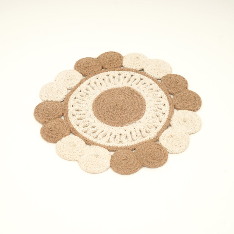 Cotton Floral Placemat, Beige