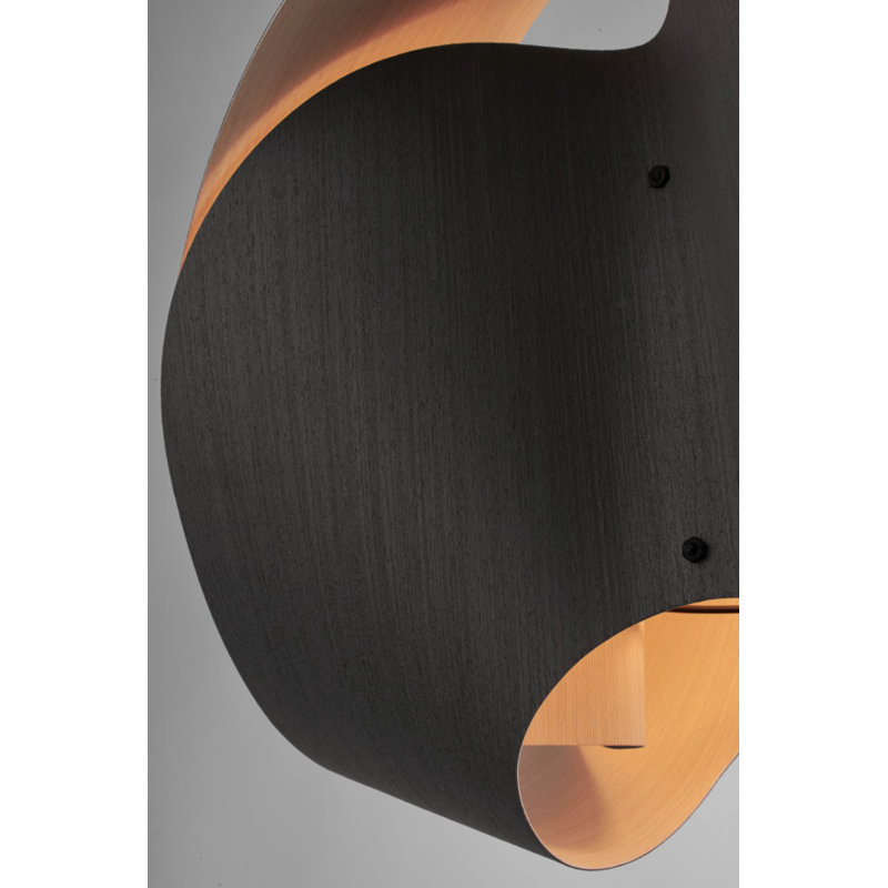Luminaire suspendu Elvira 50 - ébène, H 15,4 po x l 19,6 po x P 19,6 po, Ébène / bois de frêne