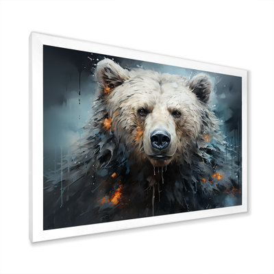 Minimalisme ours noir et blanc sur toile
