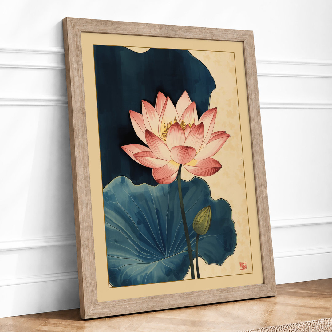 Lotus and Lily Pads Botanical - Framed Print