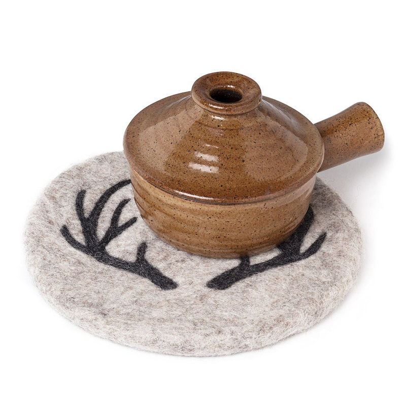 Round 1 Piece Trivet, Gray/Black