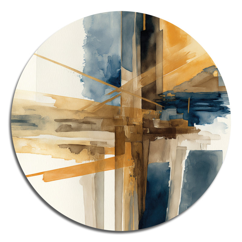 Cniya - Art abstrait rond en métal, H 16 po x l 16 po
