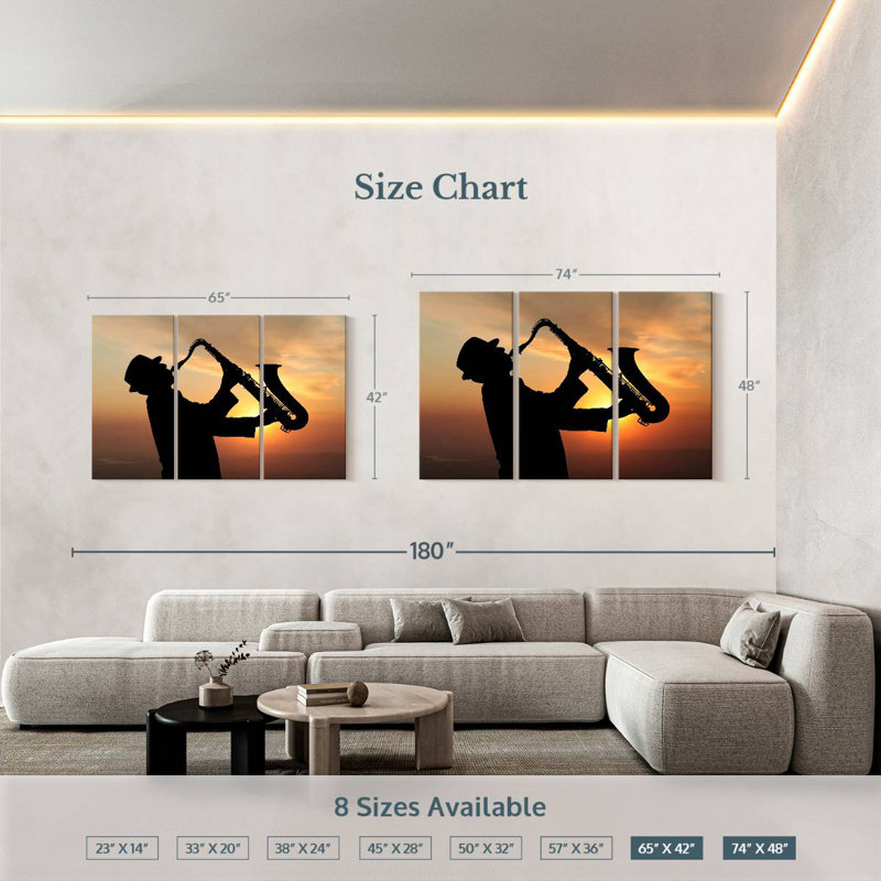 Abarca Man Playing Saxophone, 42" H x 65" W