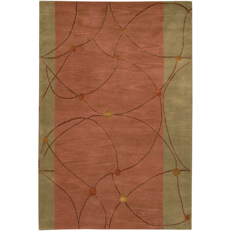 Tapis brun clair en soie touffeté à la main Christasia, 5 pi x 7 pi 6 po