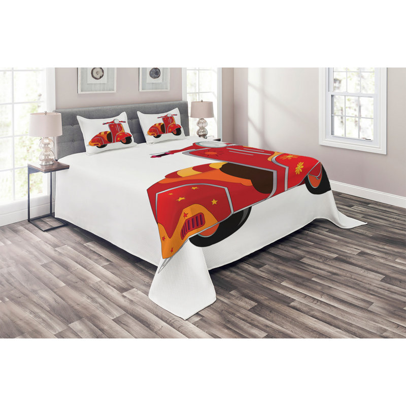 Farmhouse / Country Polyester Coverlet, Queen Bedspread + 2 Shams